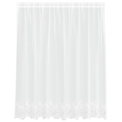 Rideau en Dentelle Floral Blanc 140 x 200 cm Polyester 534666534666
