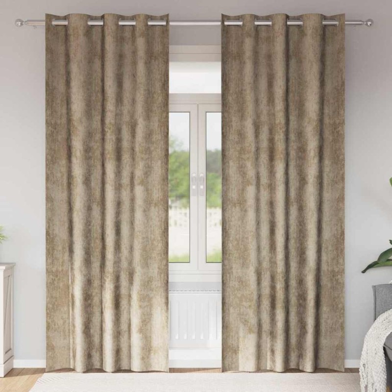 Rideaux en velours 2 pcs Champagne 245 x 140 cm Velours 534678534678