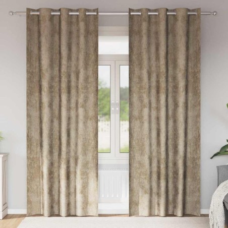 Rideaux en velours 2 pcs Champagne 245 x 140 cm Velours 534678534678