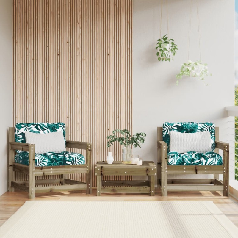 Chaises de jardin lot de 2 bois de pin imprégné 534687534687