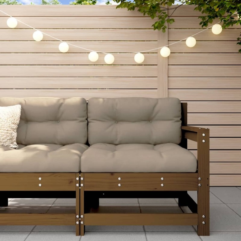Canapé d'angle marron miel bois de pin solide 534689534689