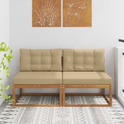 Sofa de milieu extérieur 2 Pièce Naturel Bois d'Acacia Massif 534706534706
