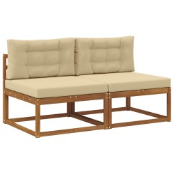 Sofa de milieu extérieur 2 Pièce Naturel Bois d'Acacia Massif 534706534706