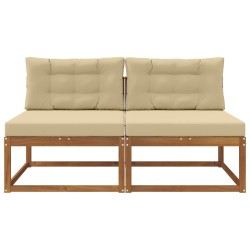Sofa de milieu extérieur 2 Pièce Naturel Bois d'Acacia Massif 534706534706