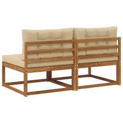 Sofa de milieu extérieur 2 Pièce Naturel Bois d'Acacia Massif 534706534706