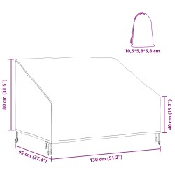 Housse de banc de jardin 130 x 95 x 40 / 80 cm Tissu Oxford 600D 534717534717