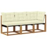 Canapé d’extérieur milieu et coin avec coussin 3 Pièce Naturel 534730534730