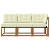Canapé d’extérieur milieu et coin avec coussin 3 Pièce Naturel 534730534730