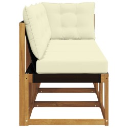 Canapé d’extérieur milieu et coin avec coussin 3 Pièce Naturel 534730534730