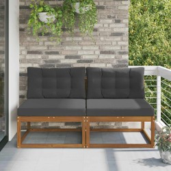 Sofa de milieu extérieur 2 Pièce Naturel Bois d'Acacia Massif 534734534734