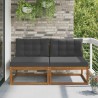 Sofa de milieu extérieur 2 Pièce Naturel Bois d'Acacia Massif 534734534734