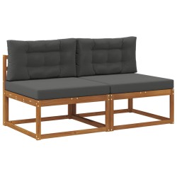 Sofa de milieu extérieur 2 Pièce Naturel Bois d'Acacia Massif 534734534734