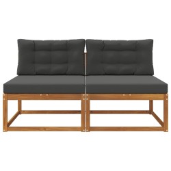Sofa de milieu extérieur 2 Pièce Naturel Bois d'Acacia Massif 534734534734