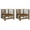 Chaises de jardin lot de 2 marron miel bois massif de pin 534741534741
