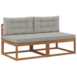 Sofa de milieu extérieur 2 Pièce Naturel Bois d'Acacia Massif 534747534747