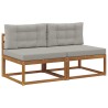 Sofa de milieu extérieur 2 Pièce Naturel Bois d'Acacia Massif 534747534747
