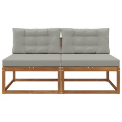 Sofa de milieu extérieur 2 Pièce Naturel Bois d'Acacia Massif 534747534747