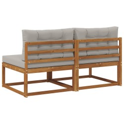 Sofa de milieu extérieur 2 Pièce Naturel Bois d'Acacia Massif 534747534747