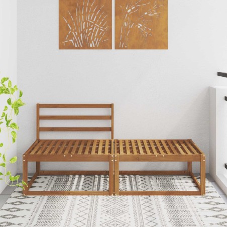 Unité de canapé sectionnel 2 Pièce Naturel Bois d'Acacia Massif 534831534831