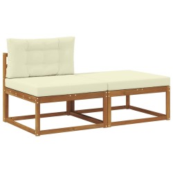 Unité de canapé sectionnel 2 Pièce Naturel Bois d'Acacia Massif 534839534839
