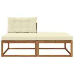 Unité de canapé sectionnel 2 Pièce Naturel Bois d'Acacia Massif 534839534839