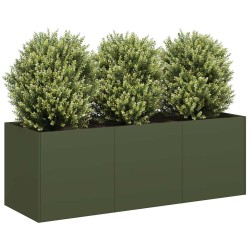 Jardinière vert olive 120x40x40 cm acier laminé à froid 534867534867