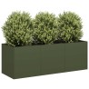 Jardinière vert olive 120x40x40 cm acier laminé à froid 534867534867
