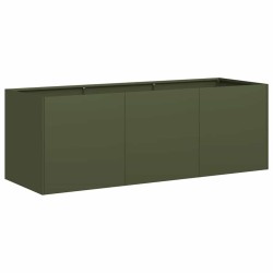 Jardinière vert olive 120x40x40 cm acier laminé à froid 534867534867
