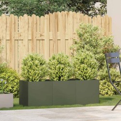 Jardinière vert olive 120x40x40 cm acier laminé à froid 534867534867