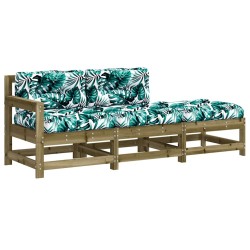 Salon de jardin 3 pcs avec coussins bois de pin imprégné 534870534870