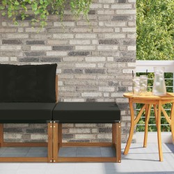 Pouf d'Extérieur Bois d'acacia massif et tissu Textilène 534911534911