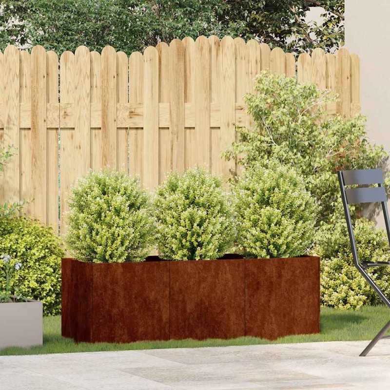 Jardinière rouillé 120x40x40 cm acier inoxydable 534956534956