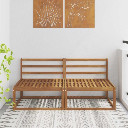2 Pièce Sofa de milieu extérieur Bois d'Acacia Massif Naturel 534974534974