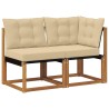 Canapé d’extérieur milieu et coin avec coussin 2 Pièce Naturel 535000535000