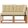 Canapé d’extérieur milieu et coin avec coussin 2 Pièce Naturel 535000535000