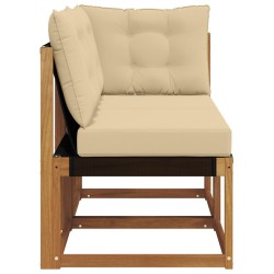 Canapé d’extérieur milieu et coin avec coussin 2 Pièce Naturel 535000535000
