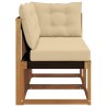 Canapé d’extérieur milieu et coin avec coussin 2 Pièce Naturel 535000535000