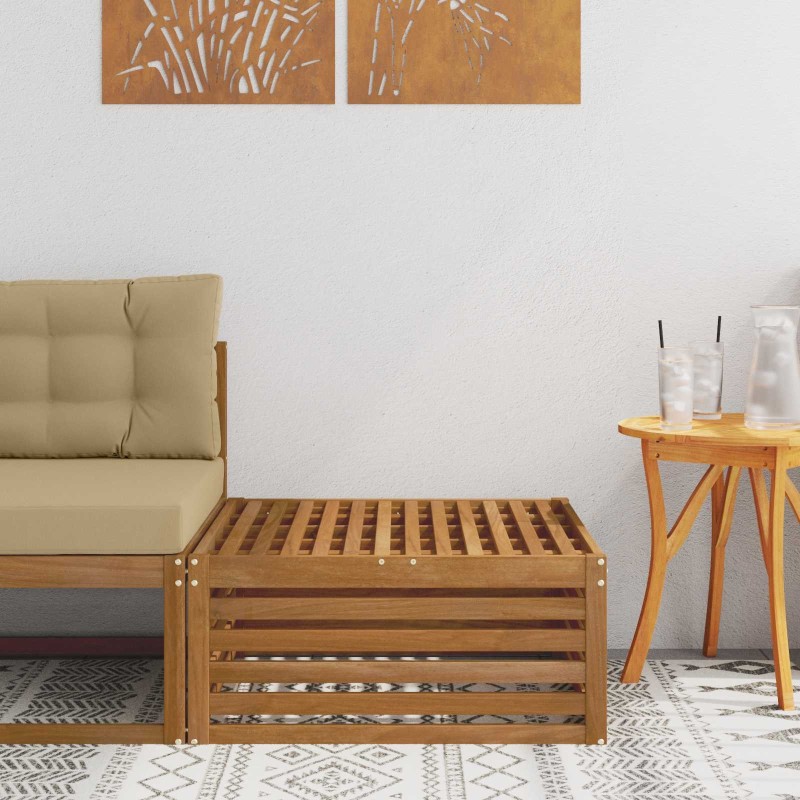 Pouf d'Extérieur Naturel 79 x 79 x 37 cm Bois d'Acacia Massif 535014535014