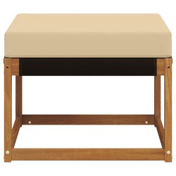 Pouf d'Extérieur Bois d'acacia massif et tissu Textilène 535023535023