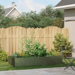 Jardinière vert olive 200x80x40 cm acier 535030535030