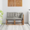 Canapé d’extérieur milieu et coin avec coussin 2 Pièce Naturel 535034535034