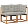 Canapé d’extérieur milieu et coin avec coussin 2 Pièce Naturel 535034535034