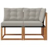 Canapé d’extérieur milieu et coin avec coussin 2 Pièce Naturel 535034535034