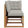 Canapé d’extérieur milieu et coin avec coussin 2 Pièce Naturel 535034535034
