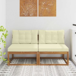 Sofa de milieu extérieur 2 Pièce Naturel Bois d'Acacia Massif 535036535036