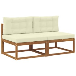 Sofa de milieu extérieur 2 Pièce Naturel Bois d'Acacia Massif 535036535036