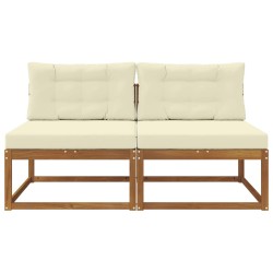 Sofa de milieu extérieur 2 Pièce Naturel Bois d'Acacia Massif 535036535036