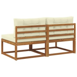 Sofa de milieu extérieur 2 Pièce Naturel Bois d'Acacia Massif 535036535036