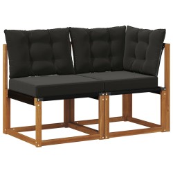 Canapé d’extérieur milieu et coin avec coussin 2 Pièce Naturel 535044535044