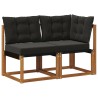 Canapé d’extérieur milieu et coin avec coussin 2 Pièce Naturel 535044535044